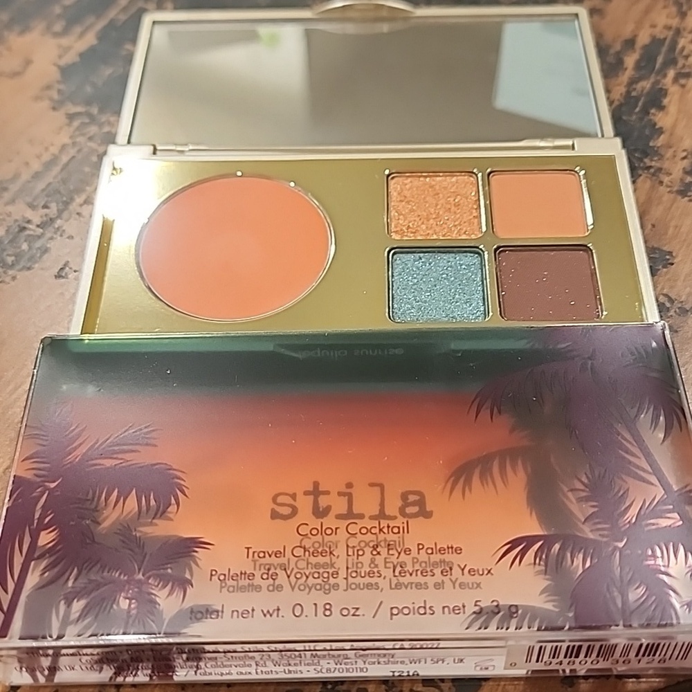 New Stila Color Cocktail Travel Cheek, Lip & Eye Palette Tequila Sunrise 5.3 g